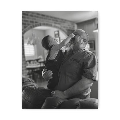 Grandfather and Grandson Playful Moment Canvas