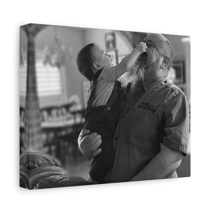 Grandfather and Grandson Playful Moment Canvas