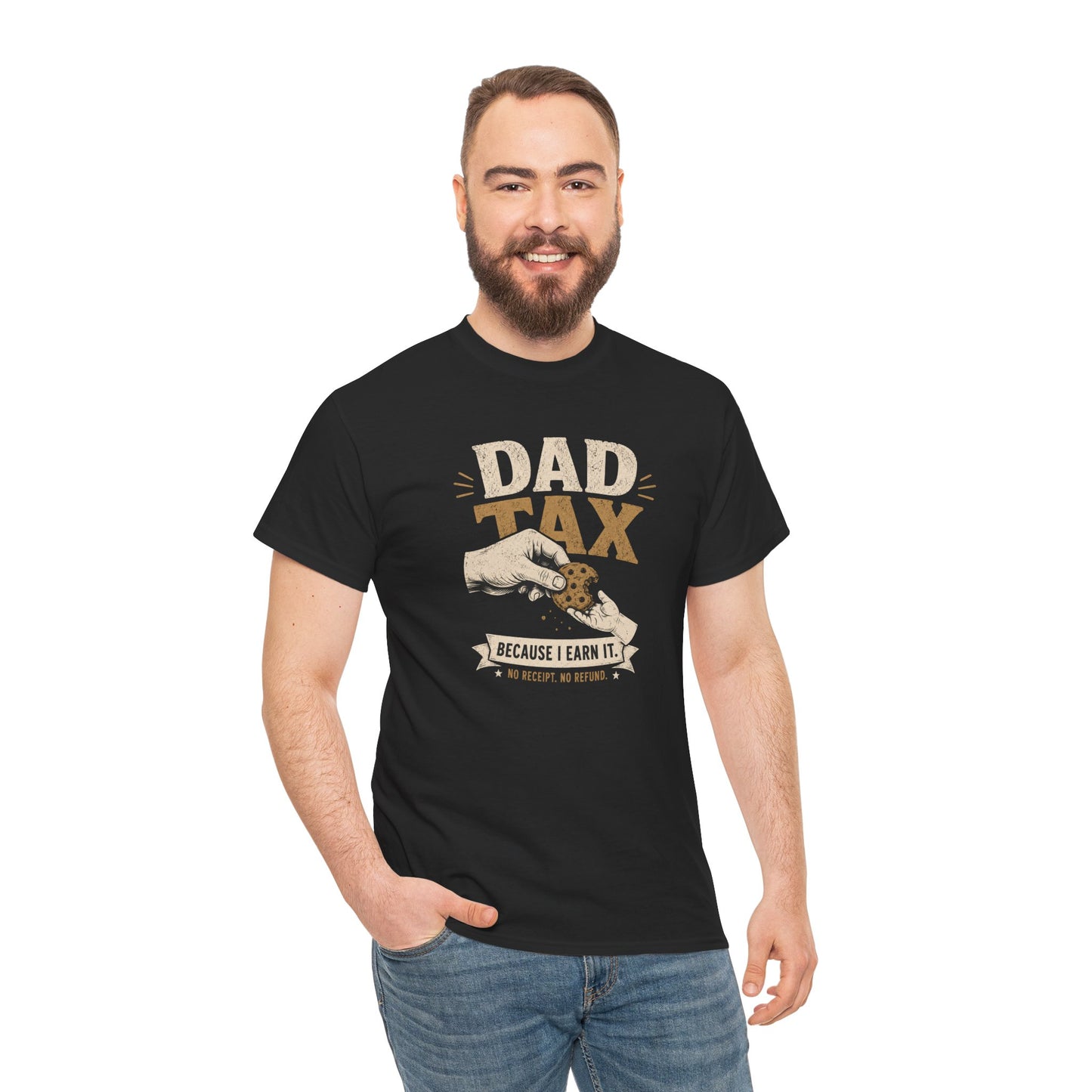 Dad Tax Cookie Illustration T-Shirt | Funny Fatherhood Design