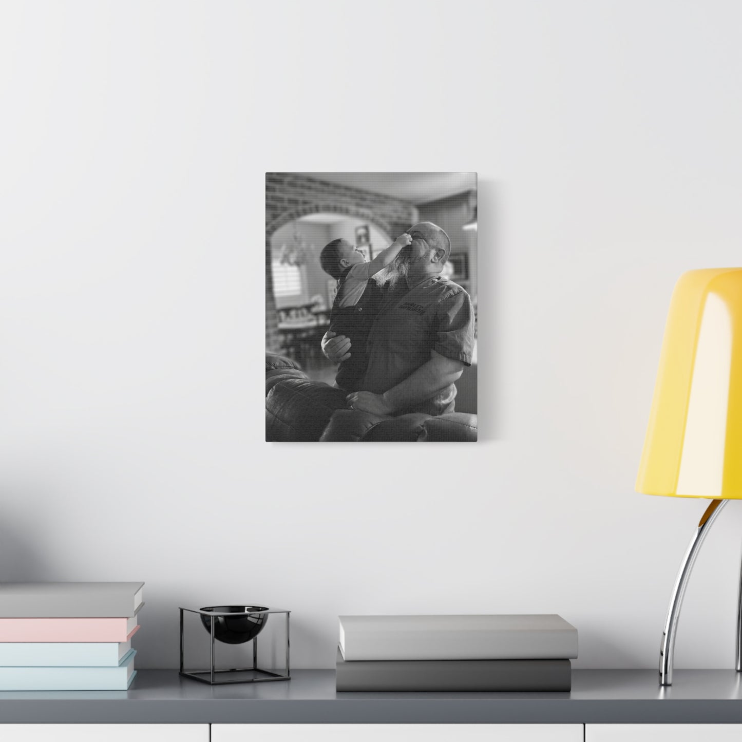 Grandfather and Grandson Playful Moment Canvas
